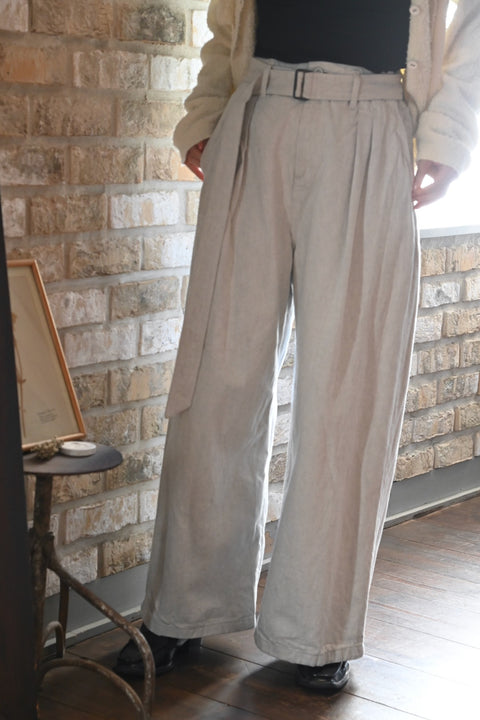 No.12 灌木 ブッシュワイドパンツ（white gray）