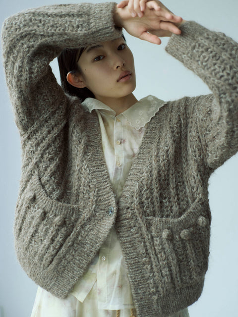 No.17/ colors of nature : 自然の色 モヘアニットカーディガン（brown）