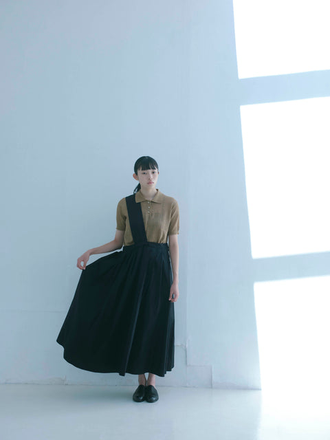 No.3/ Night veil shoulder pleated skirt