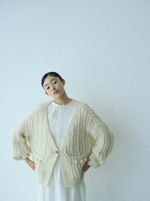 No.17/ colors of nature : 自然の色 モヘアニットカーディガン（off white）