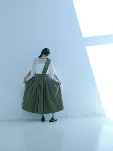 No.4/ Rustle of trees shoulder pleated skirt