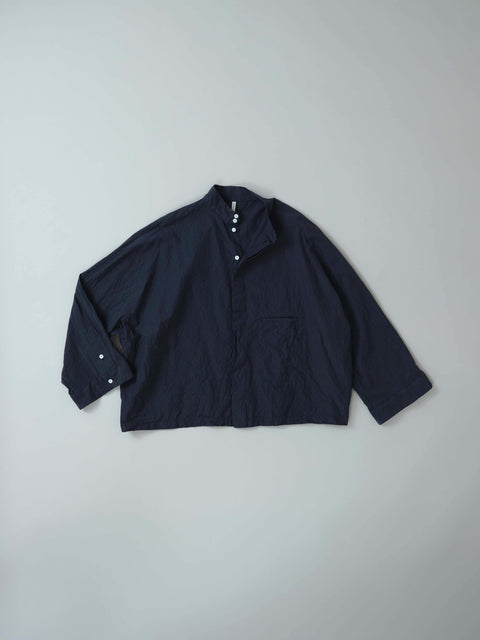 No.1 Liar バンドカラーブラウス（navy check）