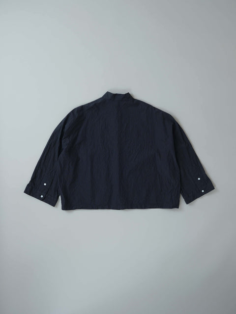 No.1 Liar バンドカラーブラウス（navy check）