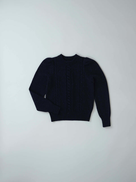No.11 On a cold winter day ギャザーパフセーター（starry navy sky）