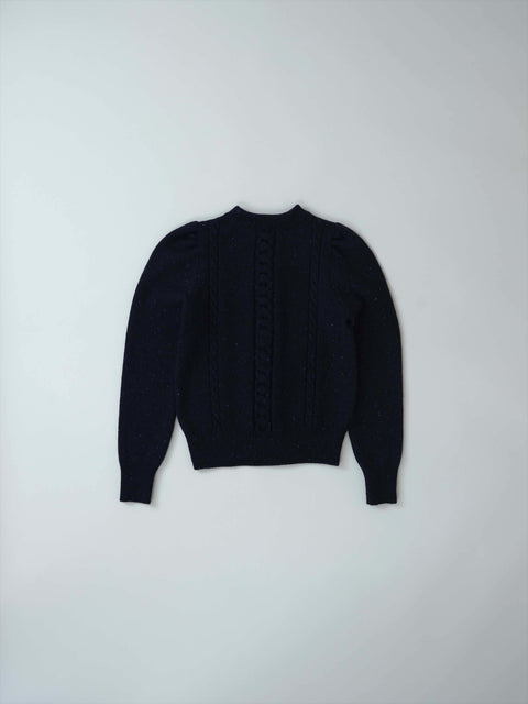 No.11 On a cold winter day ギャザーパフセーター（starry navy sky）