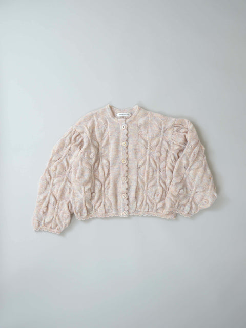 No.12 Dream trip モヘアリーフカーディガン（powder pink）