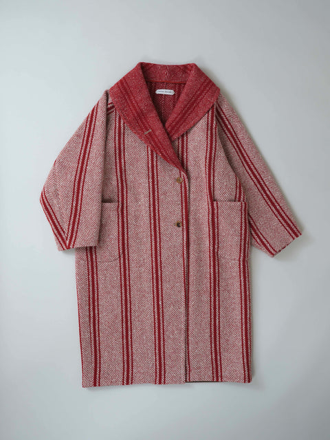 No.15 To the streets of Paris ショールカラーコート（red stripe）