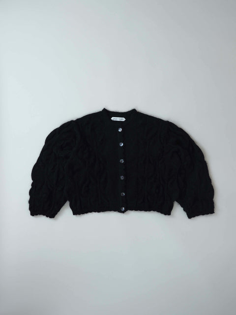 No.12 Dream trip モヘアリーフカーディガン（powder black）
