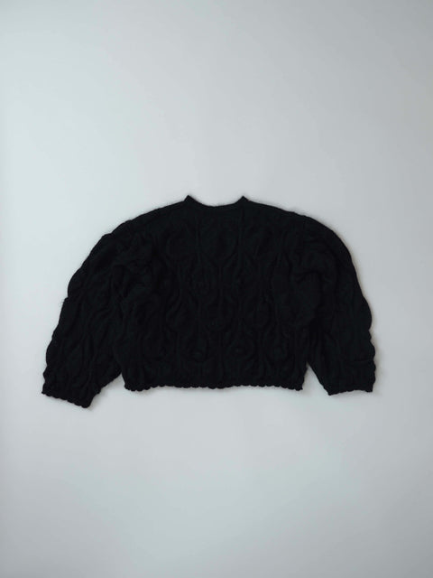 No.12 Dream trip モヘアリーフカーディガン（powder black）