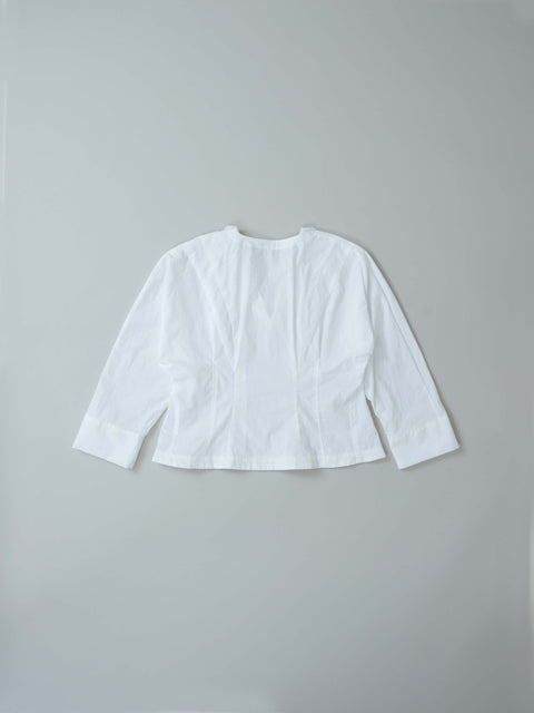 No.5 Simple longing 刺繍襟プルブラウス（off white）