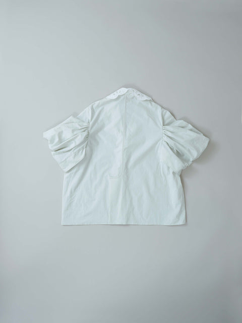 No.5 Simple longing 刺繍ギャザースリーブブラウス（pale mint）