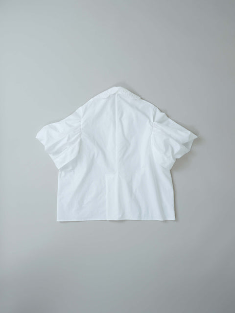 No.5 Simple longing 刺繍ギャザースリーブブラウス（off white）