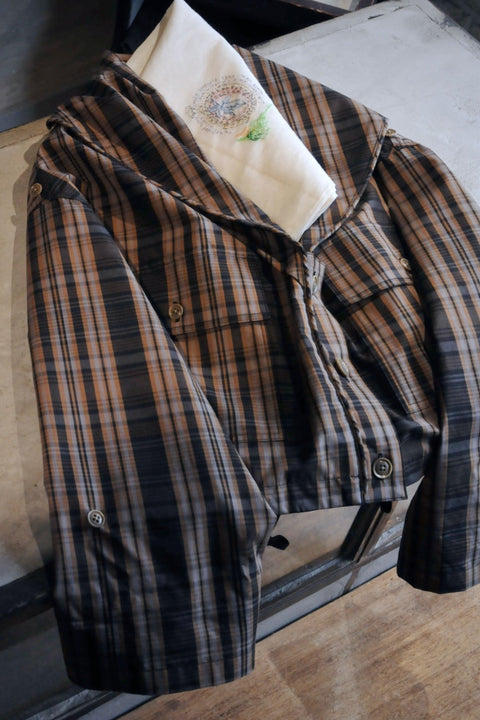 Water-repellent フードカラーブルゾン（mix check）