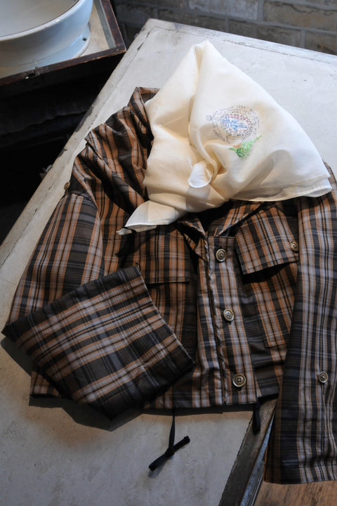 Water-repellent フードカラーブルゾン（mix check）